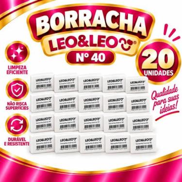 Imagem de Kit Boarracha Branca 40 Leo & Leo Quadrada 1 - 3 - 5 e 10 Unidades, 20