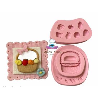 Imagem de Molde De Silicone Cesta , Frutas, Piquinique
