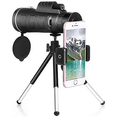 Imagem de Telescópio monocular adequado para telefone 40X60 Zoom Fit para smartphone monóculo câmera telescópio acampamento caminhada com clipe de telefone bússola pequena surpresa