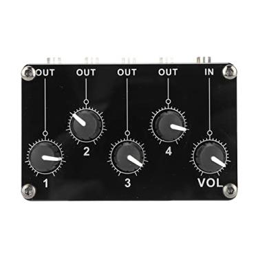 Imagem de ASHATA Mini mixador de linha estéreo de 4 canais, misturador passivo de portátil para instrumentos de mistura, leitores de CD, leitores de fita, computadores, telefones