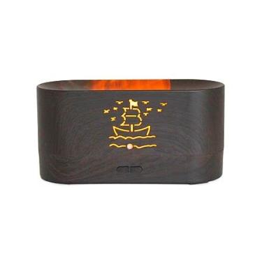 Imagem de Difusor Aromatizador Umidificador De Ar E Óleos Fogueira Aroma Portátil Led USB (Mogno)