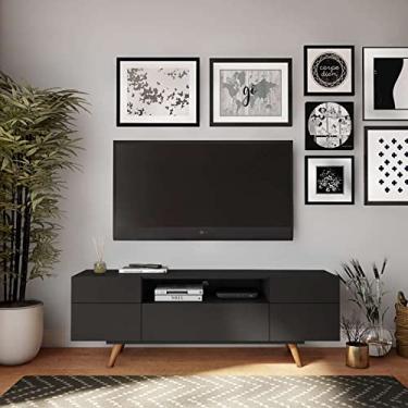 Imagem de Rack Retrô Nice Preto 162 cm