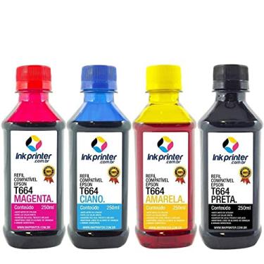 Imagem de Kit de Tinta para Epson L396 - Compatível Inkprinter (t664-4x250ml)