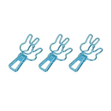 Imagem de Grampos de Encadernação de Coelho, 100 PeçAs Clipes de Encadernação Ocos Amplamente Utilizados para Bolsas (Azul)