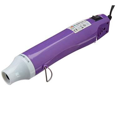 Imagem de Nova pistola de calor, mofa Hot Air Gun Tools Shrink Gun com suporte para DIY gravação e tinta de secagem Bocal de aquecimento elétrico multiuso pistola de calor para resina epóxi 300W 110V (roxo, branco)