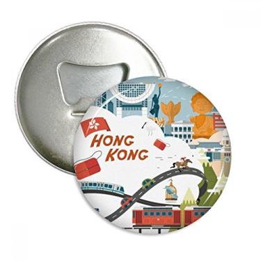 Imagem de Hong Kong – Abridor de garrafas com ímã de geladeira e lugares famosos