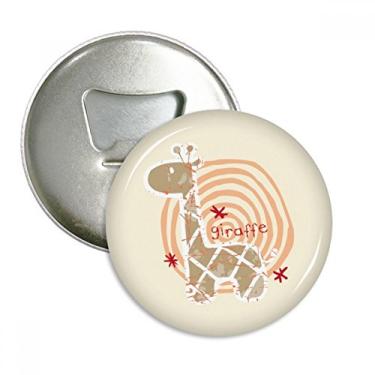 Imagem de Anel de desenho de girafa, abridor de garrafas de animal, ímã de geladeira, emblema multifuncional