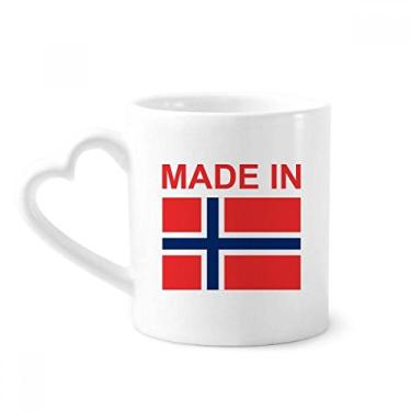 Imagem de Feito na Noruega Country Love Caneca Café Cerâmica Copo de Coração de Vidro