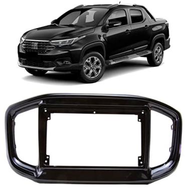Imagem de Moldura De Painel 2 Din 9" Polegadas Fiat Strada 2020 2021 - Preto