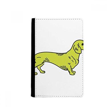 Imagem de Porta-passaporte com estampa de ilustração amarela de desenho de cachorro Notecase Burse carteira porta-cartões