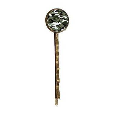 Imagem de Camuflagem Line Art Grain Ilustration Pattern Retro Metal Hair Bobby Pin Headwear