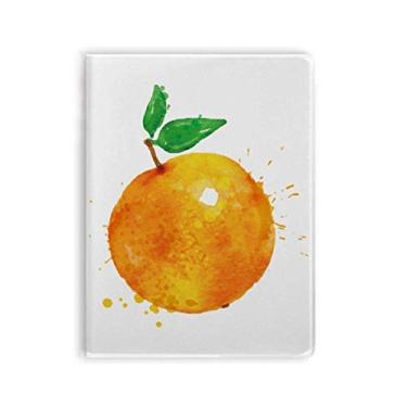 Imagem de Caderno com estampa de ilustração em aquarela de frutas laranjas, capa de goma Diário capa macia