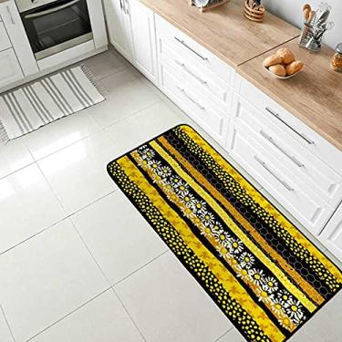 Imagem de Tapete de cozinha elegante abstrato de mel geométrico antiderrapante confortável tapete de cozinha, tapete antifadiga para sala de jantar, lavanderia, escritório, corredor, 99 x 50 cm
