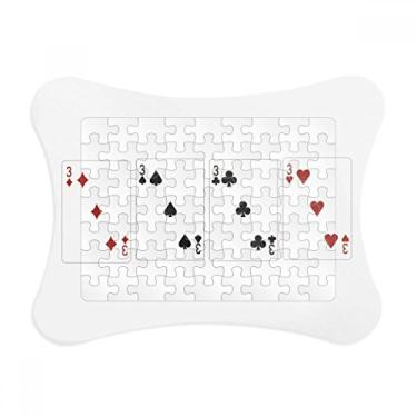 Imagem de Moldura de quebra-cabeça com estampa de clube de diamantes pá de 3 corações, enfeite de jogo de quebra-cabeça