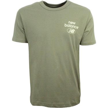 Imagem de Camiseta New Balance Essentials Logo Verde Musgo Masculina-Masculino