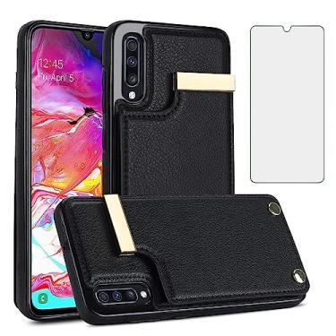 Imagem de Asuwish Capa de telefone para Samsung Galaxy A50 A50S A30S Capa carteira com protetor de tela de vidro temperado e bolsa de couro com compartimento para cartão de crédito celular A 50 50S 30S S50 50A