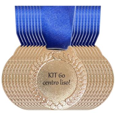 Imagem de Kit Medalhas 60 Unidades Ouro Prata Ou Bronze Centro Liso prata