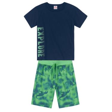 Imagem de Infantil - Conjunto menino com camiseta e bermuda Brandili 6 Verde  menino