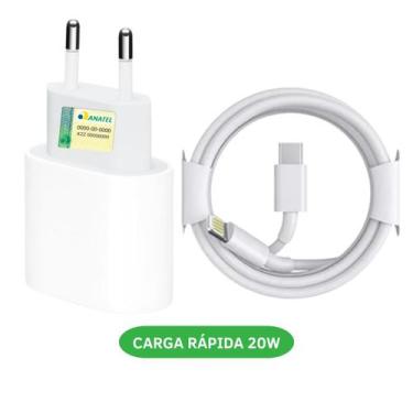 Imagem de Carregador Turbo Fonte 20w Usb-c+ Cabo Compatível com iPhone 11 12 13 