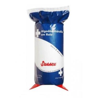 Imagem de Rolo de algodão hidrófilo sussex 500g 100% algodão macio