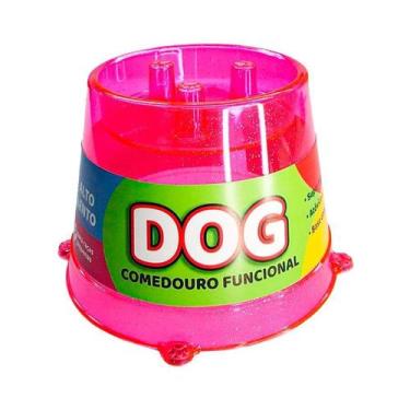 Imagem de Comedouro Pet Toys Lento Rosa com Glitter para Cães 250 ml