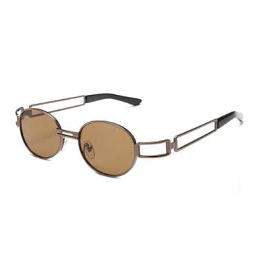 Imagem de JRLLFD Óculos de sol steampunk lentes transparentes óculos gótico vermelho vintage redondo óculos masculino feminino óculos UV400,4,tamanho único