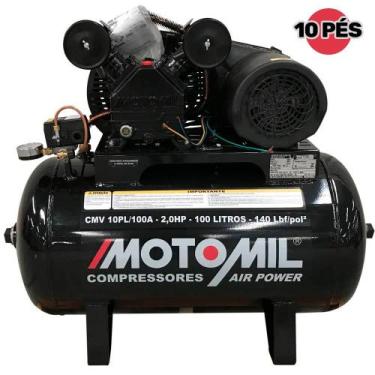 Imagem de Compressor de Ar 10 Pés 2,0 HP 100 Litros 2 Pistões CMV-10PL100A Profi