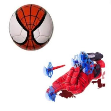 Imagem de Bola de futebol + Luva Lança Dardos Infantil Homem Aranha - SMACTUDO
