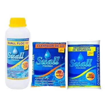 Imagem de Kit Limpeza Piscinas Sulfato+ Barrilha+ Clarificante - Suall - SUALL 