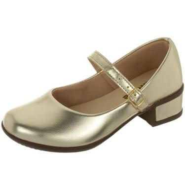 Imagem de Sapatilha Infantil Feminino Salto Grosso Lisa Conforto - Klicpé, Doura