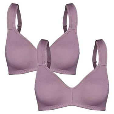 Imagem de Kit 2 Sutiã Tradicional Microfibra S/Bojo S/Aro Duloren, Berinjela, 50