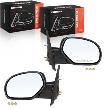 Imagem de A-Premium Par (2) Espelho de porta manual do lado do motorista e do passageiro - compatível com Chevy Silverado 1500 2500 3500 2007-2013 e GMC Sierra 1500 - Espelho retrovisor externo dobrável manual não aquecido