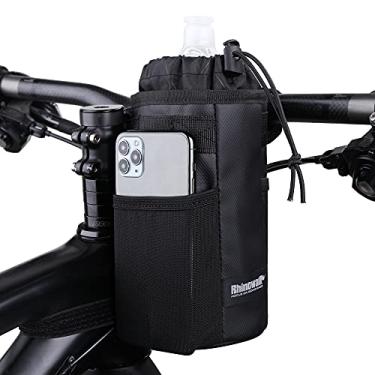 Imagem de Rhinowalk Suporte de garrafa de água de ciclismo bolsa de lanche de bicicleta suporte de copo de bicicleta adequado para segurar xícaras grandes, caneca de café, telefone, óculos de sol