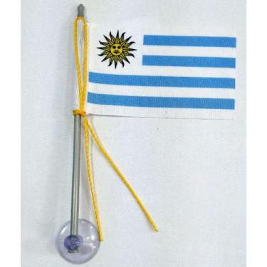 Imagem de Mini Bandeira Uruguai  C/ Ventosa Poliéster (5,5cm X 8,5cm) - SP Bande