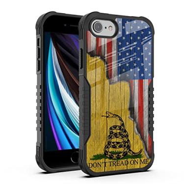 Imagem de Capa para iPhone SE 2020 com suporte de anel para meninos e homens, Don't Tread On Me, design com bandeira americana dos EUA, à prova de choque, antiarranhões, quedas, de silicone macio, TPU (poliuretano termoplástico) para iPhone 7/8/6/6s