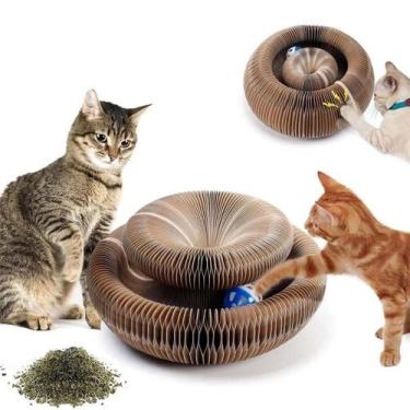 Imagem de Brinquedo Mágico para Gato Arranhador Papel Sanfonado Dobrável Interat