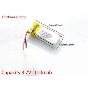 Imagem de 1 Unidade 501225 2 Fios 110mah 3,7v 5mm X 12mm X 25mm - KMIG