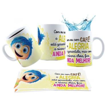 Imagem de Caneca 325ml Divertidamente Café Alegria Ansiedade Tristeza - LARANJA 