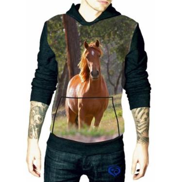 Imagem de Moletom de Cavalo masculino Animal blusa Adulto - Alemark, P