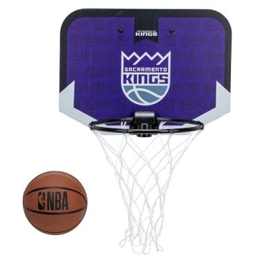 Imagem de Franklin Sports Mini cesta de basquete NBA Sacramento Kings sobre a porta – Mini cesta de basquete infantil com basquete – Mini argola para fãs da NBA para quarto + escritório – Conjunto de mini