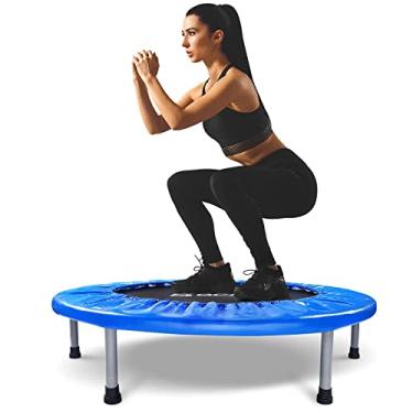 Imagem de BCAN 36 mini trampolim rebote trampolim para adultos carga máxima 170lbs pequeno trampolim exercício trampolim fitness trampolim indoor/jardim treino
