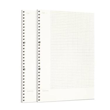 Imagem de Zelten Pacote com 2 refis de papel perfurado A4 com 120 folhas/240 páginas Connell para fichário de 30 furos, organizador pessoal, agenda, agenda, recarregável