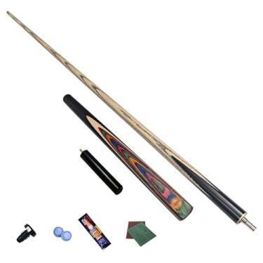 Imagem de Taco de sinuca de madeira de freixo de 147 cm, taco de sinuca, taco de sinuca profissional para esportes de mesa de sinuca, bar de bilhar de madeira (C taco de sinuca + acessórios, 10 mm)