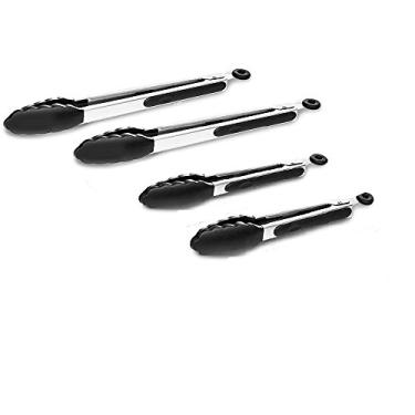 Imagem de Pinça utilitária de bloqueio Culinária Depot (conjunto com 4) pontas antiderrapantes de silicone incrível aderência dois 23 cm e dois 30 cm