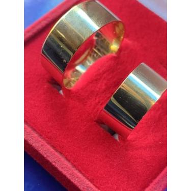 Imagem de Par Aliança Modelo tradiciona Reta Ouro18 Kilates 10gr 8mm - Ouro 18 k