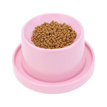 Imagem de Comedouro Alto Elevado Rosa para Cães e Gatos Anti Formiga - Decore Fá