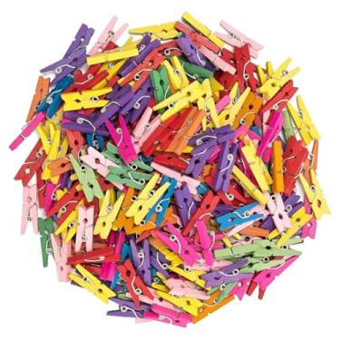 Imagem de Mini Prendedor Pregador Colorido Kit com 50 peças 2,5cm Fotos Mural de fotos Decoração festas drinks chá de bebê scrapbook (Sortido)