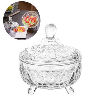 Imagem de Potiche Decorativo Cristal Baleiro Bomboniere Triangulo 11Cm