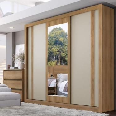 Imagem de Guarda Roupa Casal Espelho 3 Portas Correr 4 Gavetas Flex Ibiza THB, C