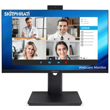 Imagem de SKitphrati Monitor De Webcam Empresarial De 23,8”, Monitor Ips 1080P 75Hz, Monitor De Videoconferência - Webcam Ajustável De 5 Mp Integrada, Conjunto De Microfones, Alto-Falantes, Proteção Ocular, S